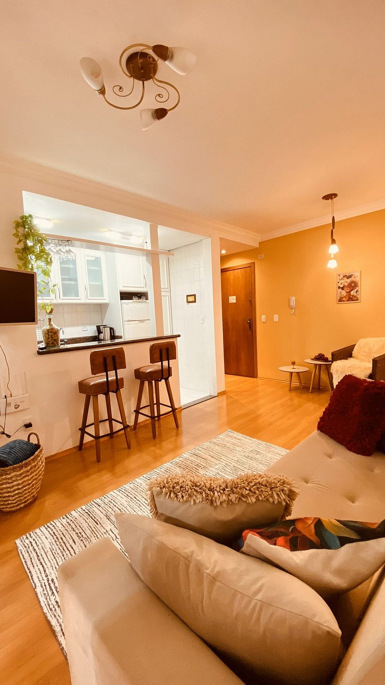 No Centro de Gramado, 5 min a pé da Rua Coberta!